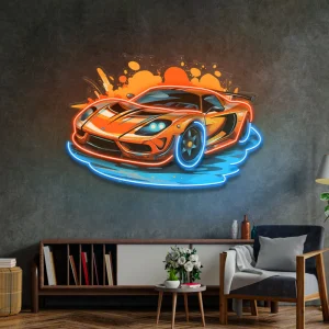 Sports Car neon light pop up light art